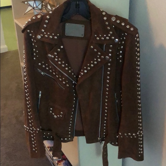 Understated Leather - Brown Suede & Studded Jacket - Picture 4 of 4